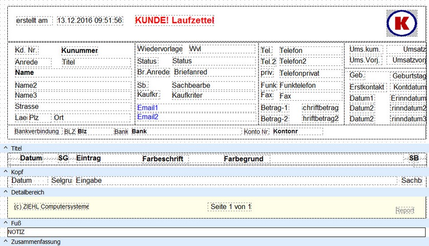 Alle in KUNDE! enthaltenen Listen, Tabellen und Reports wurden mit dem Reportgenerator erstellt